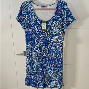 Lilly Pulitzer Blue and Pink Patterned Mini Dress